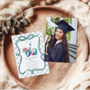 Photo Colorful Watercolor Dentist Graduation Invitation