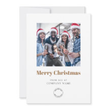 Photo Company Logo QR Code Gold Merry Christmas