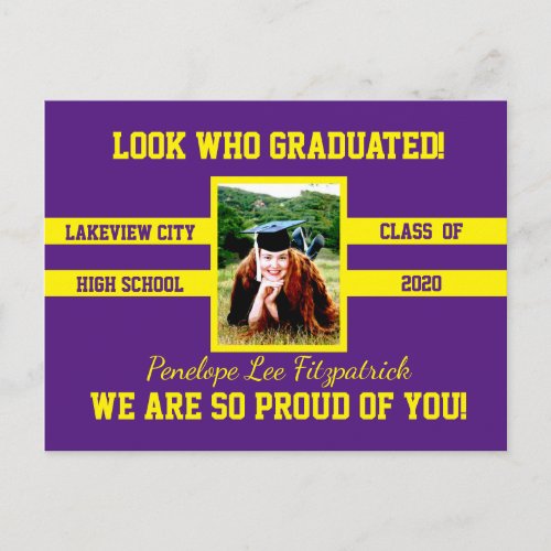 Photo Congrats Grads Choose Your School Colors Postcard