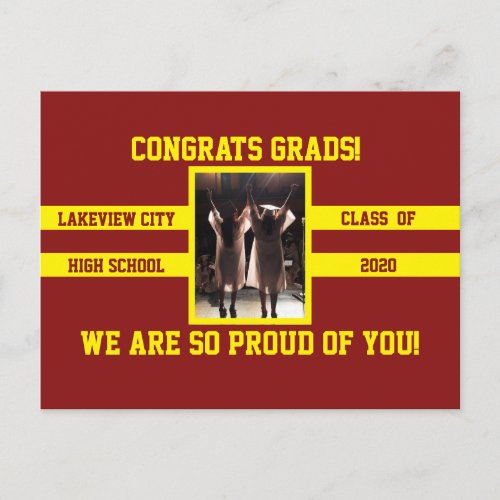 Photo Congrats Grads Choose Your School Colors Postcard
