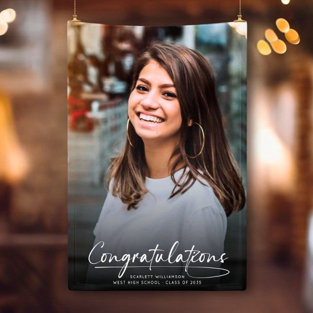 Photo Congratulations Graduate Script Overlay Banner (Creator Uploaded)