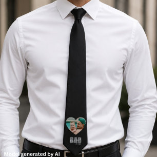 Photo Coolest Dad Est. Custom Year - Dad Gift Neck Tie