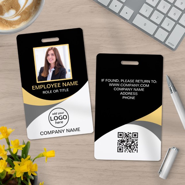 Photo Corporate Employee QR Code Black Yellow Badge (Creator Uploaded)