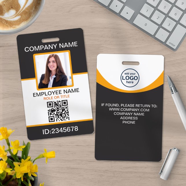 Photo Corporate Employee QR Code Gray Yellow Badge (Creator Uploaded)