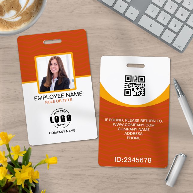 Photo Corporate Employee QR Code Orange Yellow Badge (Creator Uploaded)