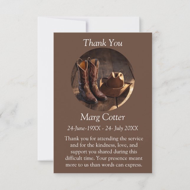 Photo Country Memorial Card | Personalised Card  (Front)