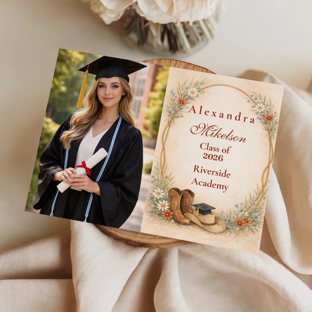 Photo Country Wildflower Graduation Party Announcement (Creator Uploaded)