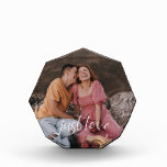 Photo Couple Heart Just Love Script<br><div class="desc">Design features your best photo with the modern heart script "Just Love".  Ideal gift idea for newlyweds,  housewarming,  anniversary,  and more.</div>