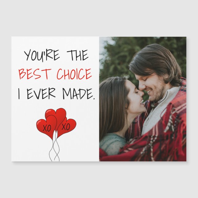 Photo Couple in Love Best Choice Red Hearts Unique (Front)