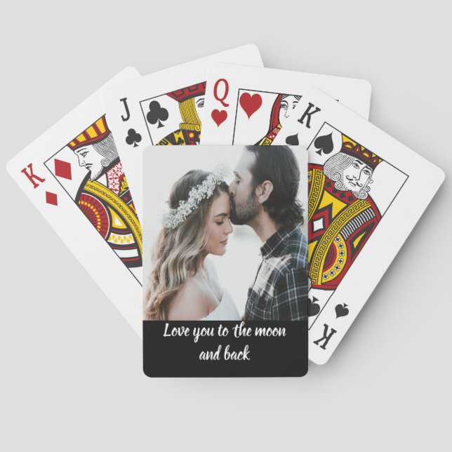 Photo Couple Love Modern Custom  Poker Cards (Back)