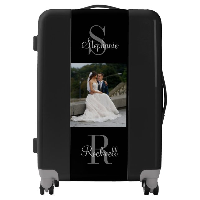Photo Couple Name Initial Wedding Luggage (Front)