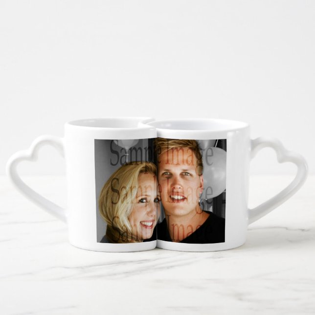 Photo couples family PERSONALIZE Coffee Mug Set (Back Nesting)