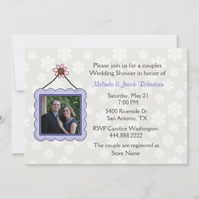 Photo Couples Wedding Shower Invitation (Front)