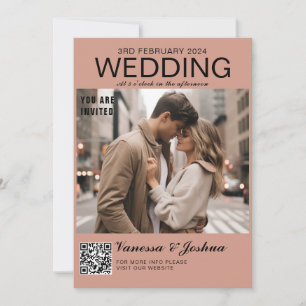 Photo Cover Magazin QR Code Wedding Invitation