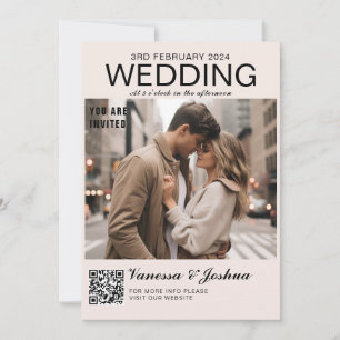 Photo Cover Magazin QR Code Wedding Invitation