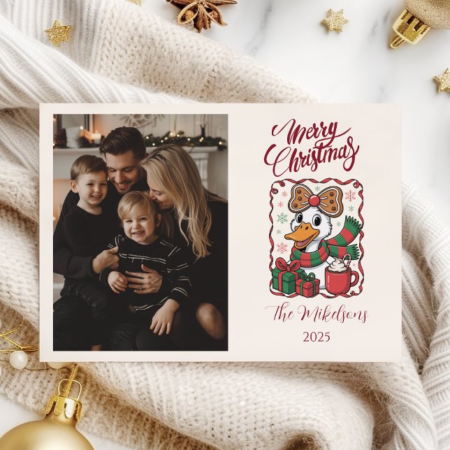 Photo Cozy Duck Christmas Holiday Card (Creator Uploaded)
