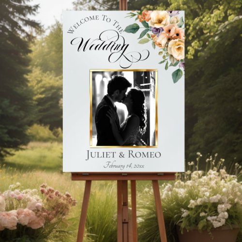 Photo &amp; Cream Floral Welcome - Pearl White Foam Board