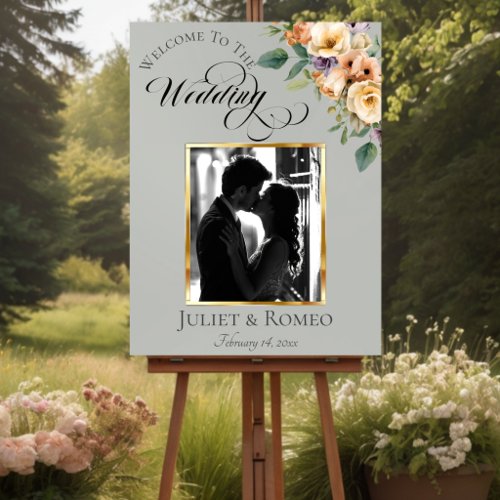 Photo &amp; Cream Floral Welcome - Sage Foam Board