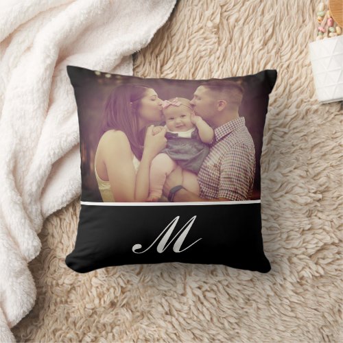 Photo Create Your Own Monogram Initial Custom  Throw Pillow