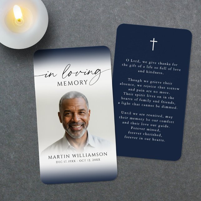 Photo Cross In Loving Memory Funeral Prayer Card (Creator Uploaded)