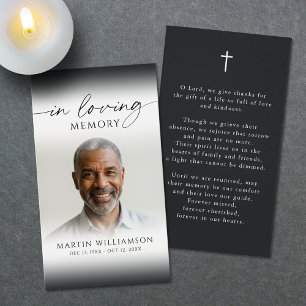 Photo Cross In Loving Memory Funeral Prayer Card