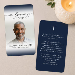 Photo Cross In Loving Memory Funeral Prayer Card