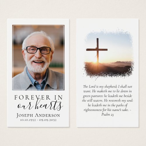 Photo Cross Memorial Prayer Card