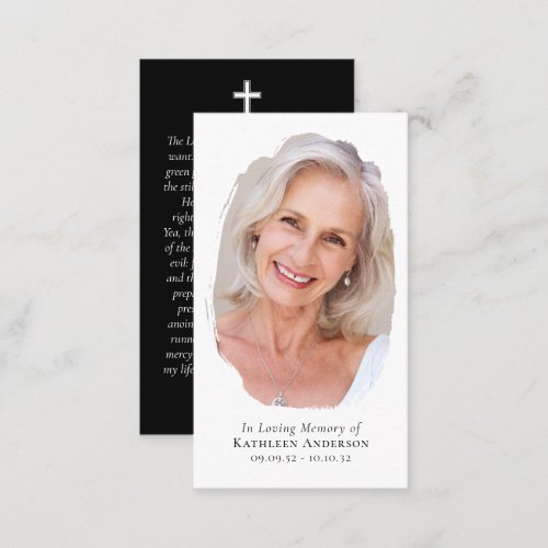 Photo Cross Memorial Prayer Card