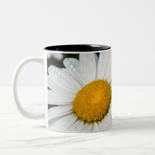 photo cup, a daisy, green Two-Tone coffee mug (Left)