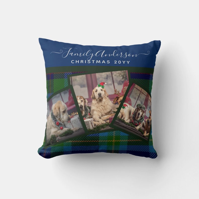 PHOTO CUSHION - Miller TARTAN Blue Christmas Gift
