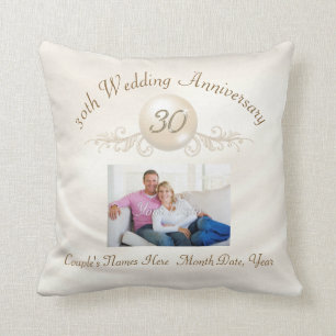Photo Custom, 30th Wedding Anniversary Presents Throw Pillow