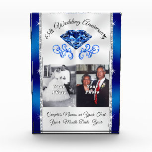 Photo Custom, 65th Wedding Anniversary Present Acrylic Award