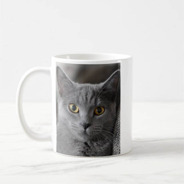 PHOTO CUSTOM COFFEE CAT PET MUG (Left)