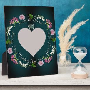 Photo Custom Floral Heart Wedding Anniversary Plaque