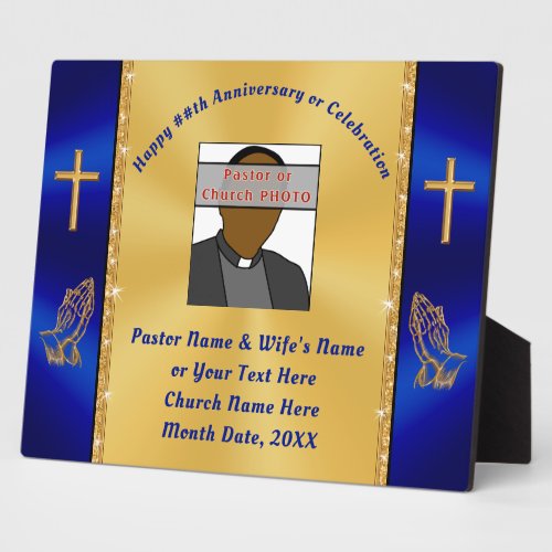 Photo Custom Gifts for Pastor and Wife Anniversary Plaque