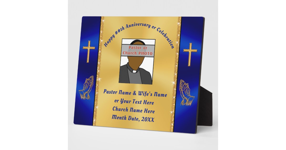 Photo Custom Gifts for Pastor and Wife Anniversary Plaque Zazzle