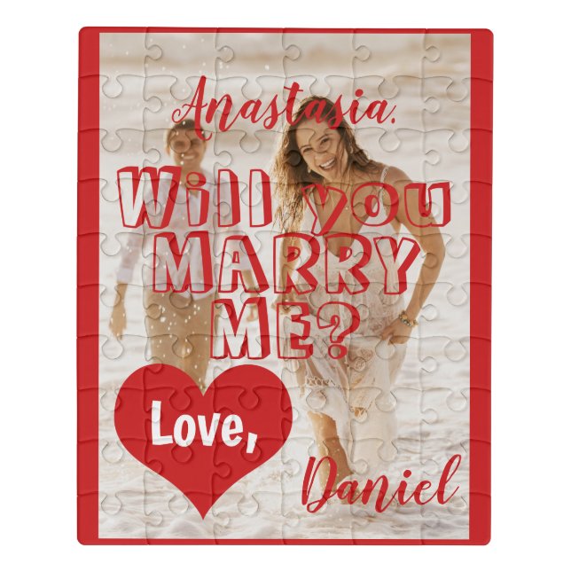 Photo custom marriage proposal will you marry me jigsaw puzzle (Puzzle Vertical)