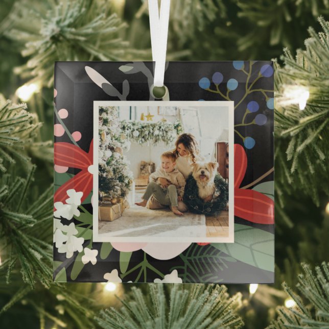 Photo Custom Personalized Christmas Glass Ornament (Insitu)