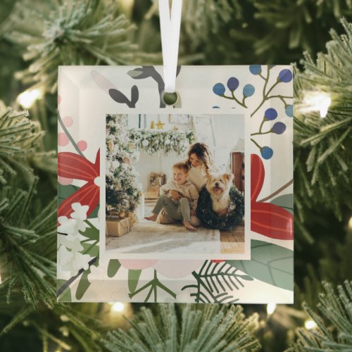 Photo Custom Personalized Christmas Glass Ornament