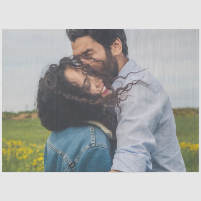 Photo Custom Personalized Couple Tissue Paper (Front)