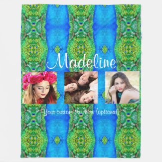 Photo custom text template peacock theme