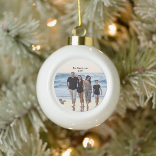 Photo Customize Personalize Christmas Ceramic Ball Christmas Ornament