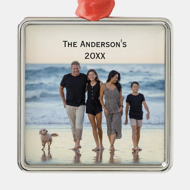Photo Customize Personalize Christmas Metal Ornament (Front)