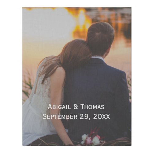 Photo Customize Personalize Wedding Faux Canvas Print