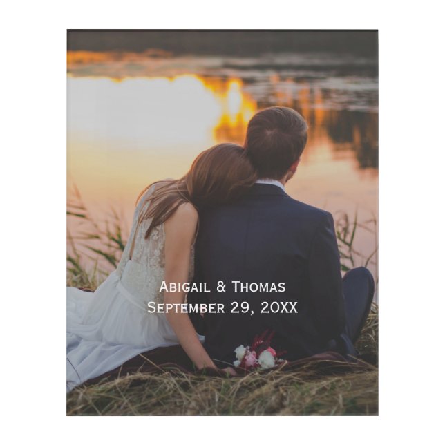 Photo Customize Personalize Wedding Picture Acrylic Print (Front)