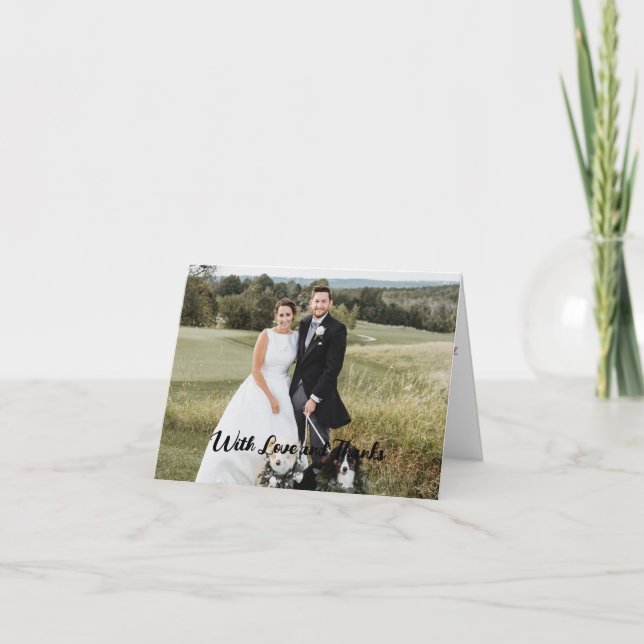 Photo Customize Personalize Wedding Thank you Card (Front)