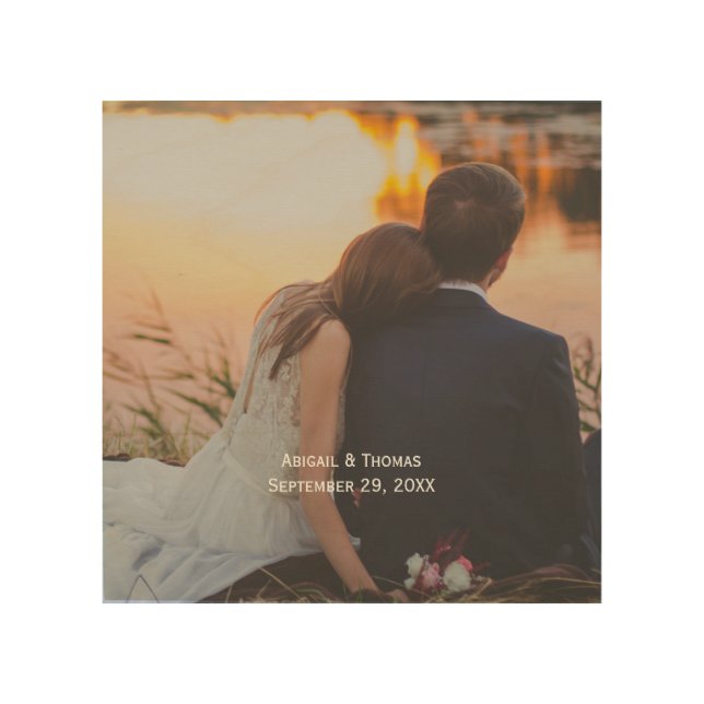 Photo Customize Personalize Wedding  Wood Wall Art (Front)