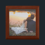 Photo Customize Wedding Engagement Gift Box<br><div class="desc">Add your wedding or engagement photo to this beautiful gift box. Add your names and wedding date.</div>