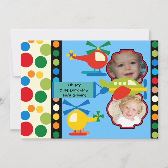 Photo Customized Aviation Birthday Invitation (Front)