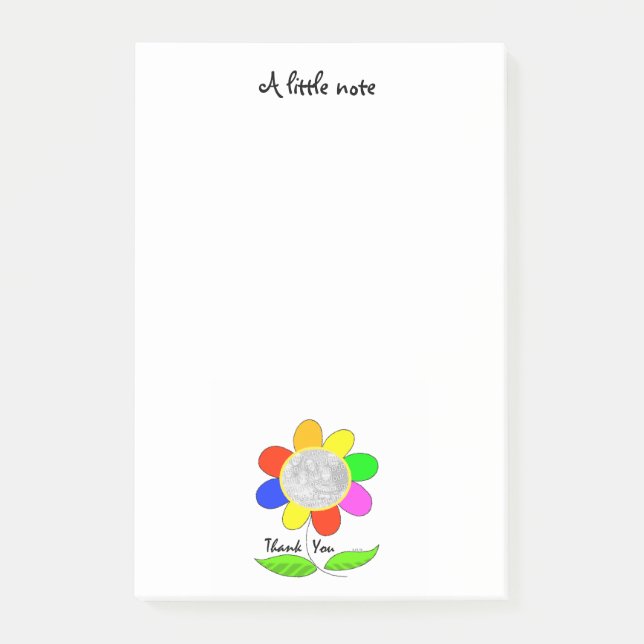 photo customized Thank you flower Post-it Notes (Front)